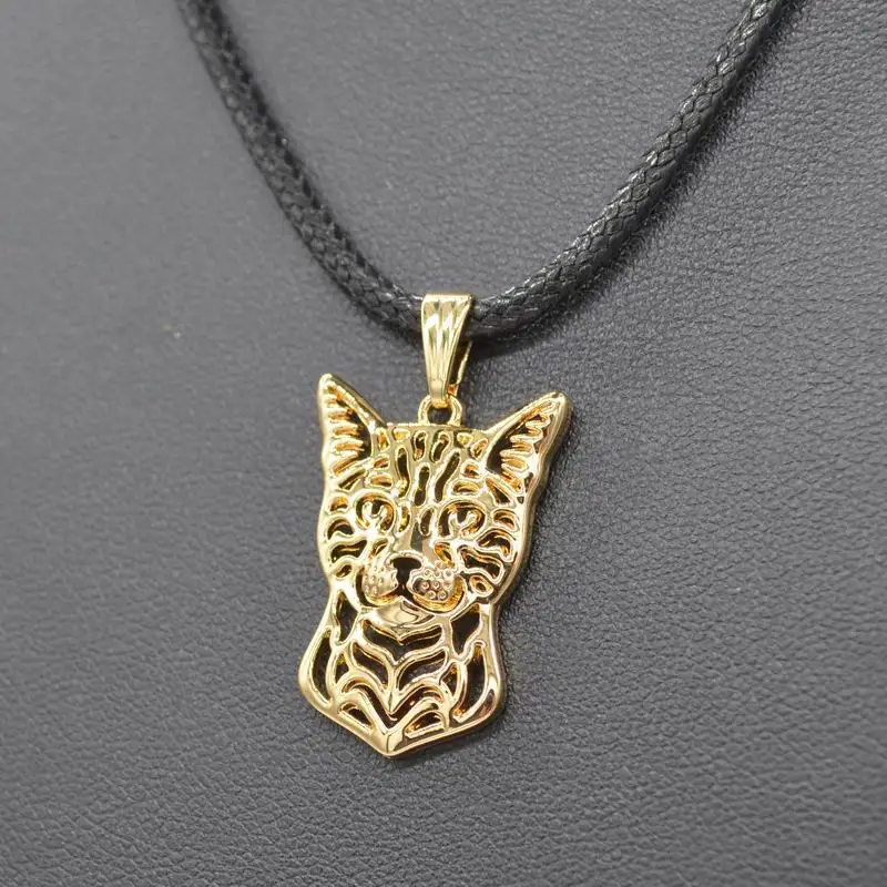 Fashion Alloy Jewelry Rope Chain Pendant Necklaces Lovers' Metal Bengal Cat Necklaces