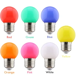 2 pz/lotto 1W lampadina a Led colorata G45 E27 220V lampada rosso giallo blu verde rosa arancione bianco natale matrimonio luce notturna per interni