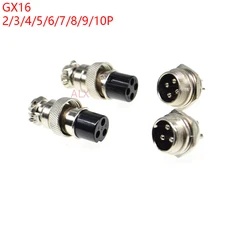 1SETS GX16-2/3/4/5/6/7 16mm Diameter aviation plug socket Circular connector GX16 2PIN 3PIN 4PIN 5PIN Male & Female connectors