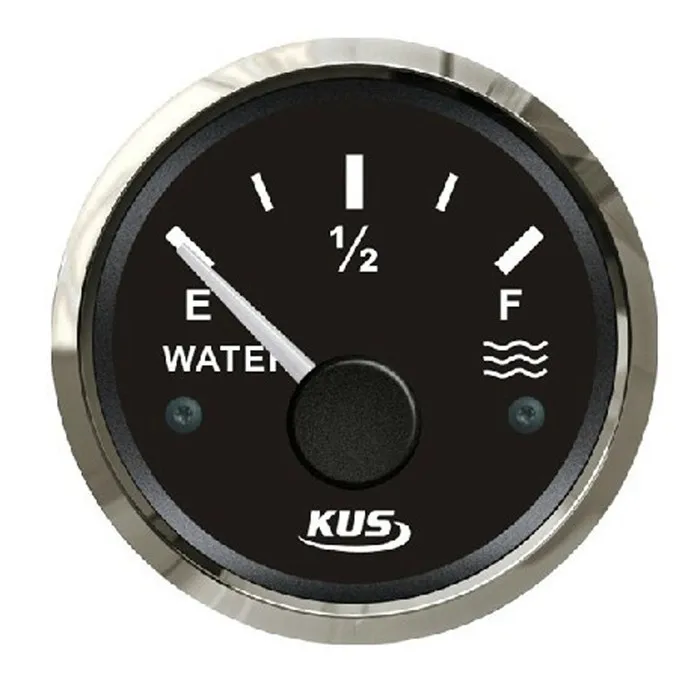 

52mm water/liquid tank level gauge for vehienlar marine yacht motorcycle boat car instrument accessories black (240-33ohm)