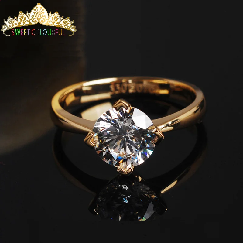 

100% 18K 750Au Gold Moissanite Diamond Ring D color VVS With national certificate MO-0H10