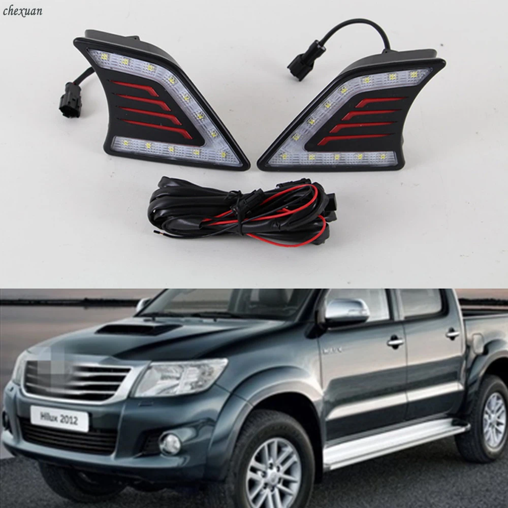 CSCSNL 1 Pair Signal  Lamp LED DRL Daytime Running Light Daylight For Toyota Hilux Vigo 2012 2013 2014  2015 Car Accessories