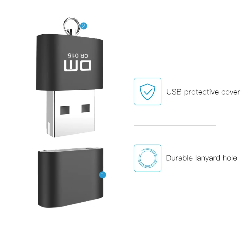 DM CR015 Micro SD Card Reader with innovative TF card slot change the card reader into a usb flash drive for computer or for car