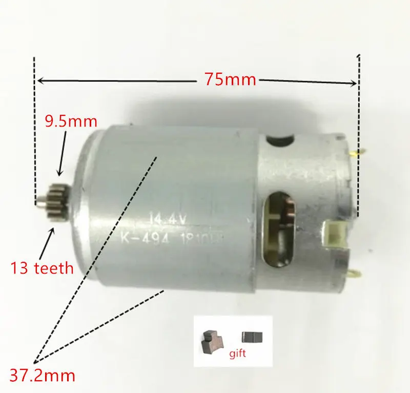 13 Teeth Motor 10.8V 12V 14.4V 18V RS-550VC Replace  For BOSCH MAKITA HITACHI HILTI RYOBI CORDLESS DRILL