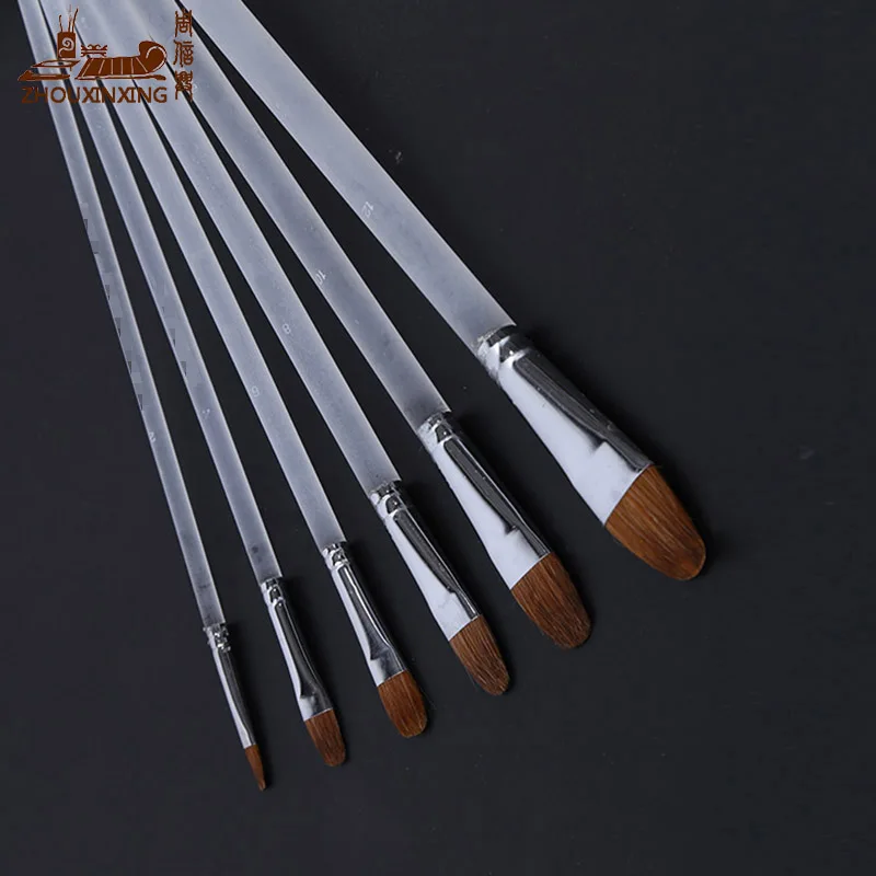 

Zhouxinxing Professional painting brush 6 pcs sets frosted acrylic watercolor oil paint pen wool hair art supplies