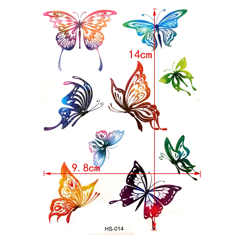 3PCS Butterfly Waterproof Temporary Tattoo sticker Gold tattoo tatuajes temporales a prueba de agua harajuku beauty tatouage