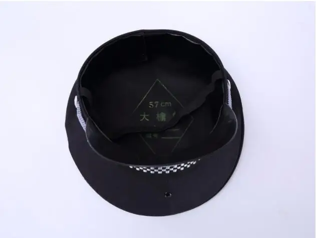 1 piece 56 57 58 59 60 cm security apparel accessories guard hat cap men military Captain Flat Top Stage hat women police hat