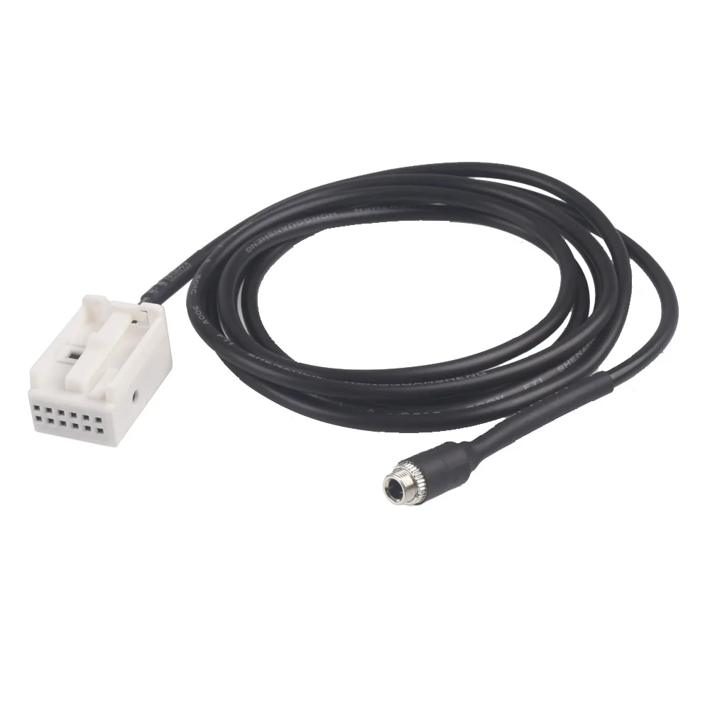 Samochodowy 3,5 mm 12-pinowy żeński adapter wejściowy kabla audio AUX do Mercedes Benz W169 W203 W209 W221 W164 R230