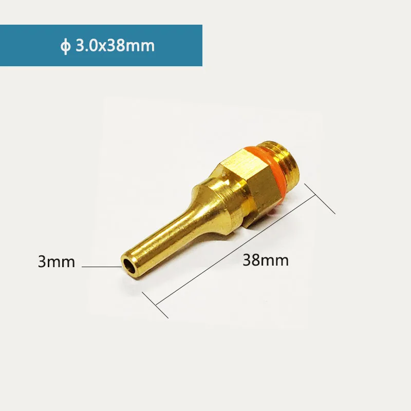 2.0x38mm 3.0x38mm Large Diameter Copper Nozzle Hot Melt Glue Gun Nozzle with Prevention Gum Cover, Glue Gun Spare Part,1 pcs/lot