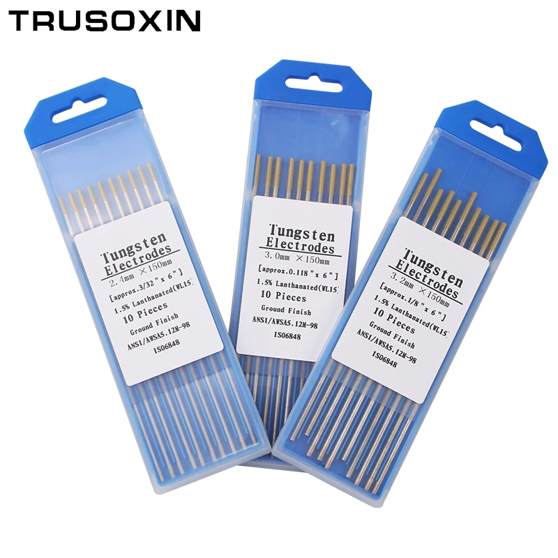 New 10pcs Gold head  Tungsten Electrode 1.6/2.0/2.4/3.0/3.2/4.0X150mm TIG Tungsten Needle/Tungsten Rod/Solder Pin