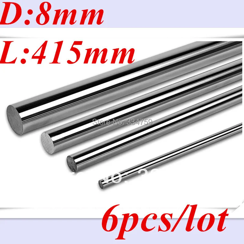 

6pcs dia 8mm linear shaft 415mm long for LM8UU 8mm linear ball bearing linear smooth rod