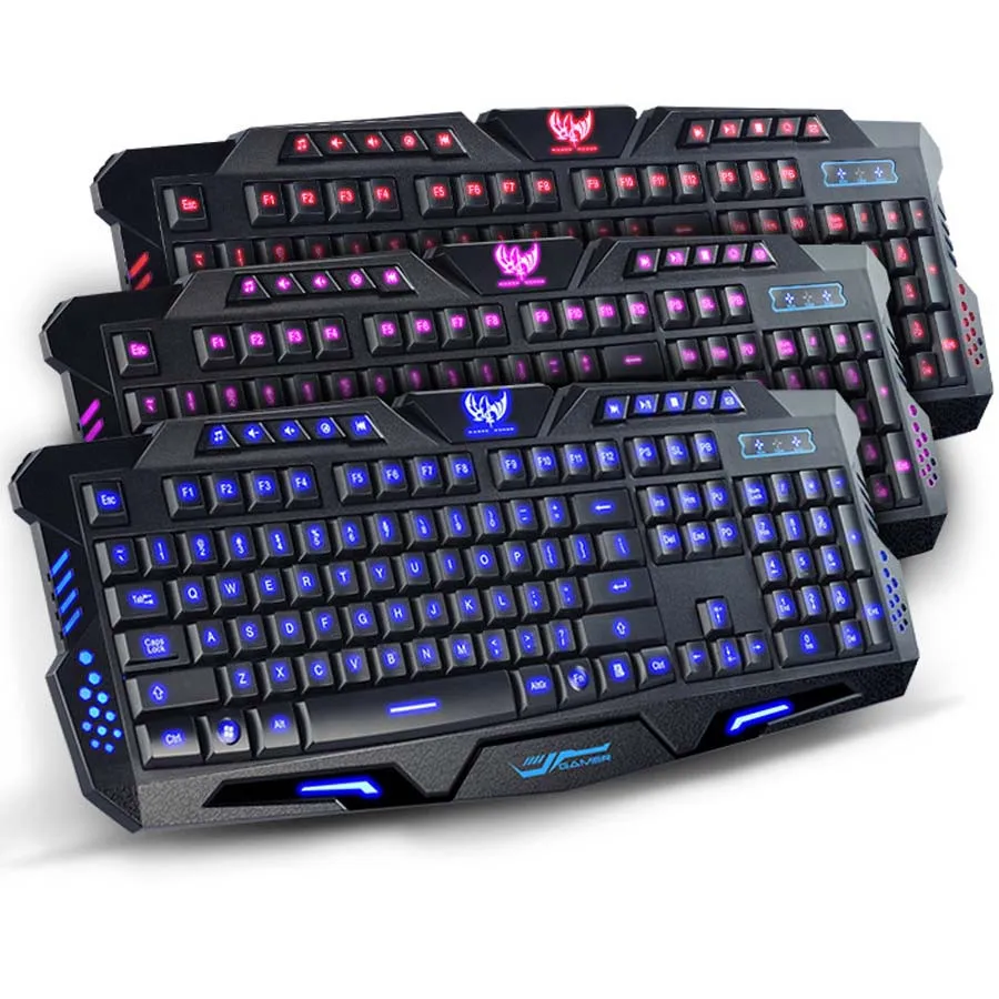 

Tri-color Backlit LED Gaming Keyboard Mechanical Touch Wired Game Keyboard for PC & Laptop