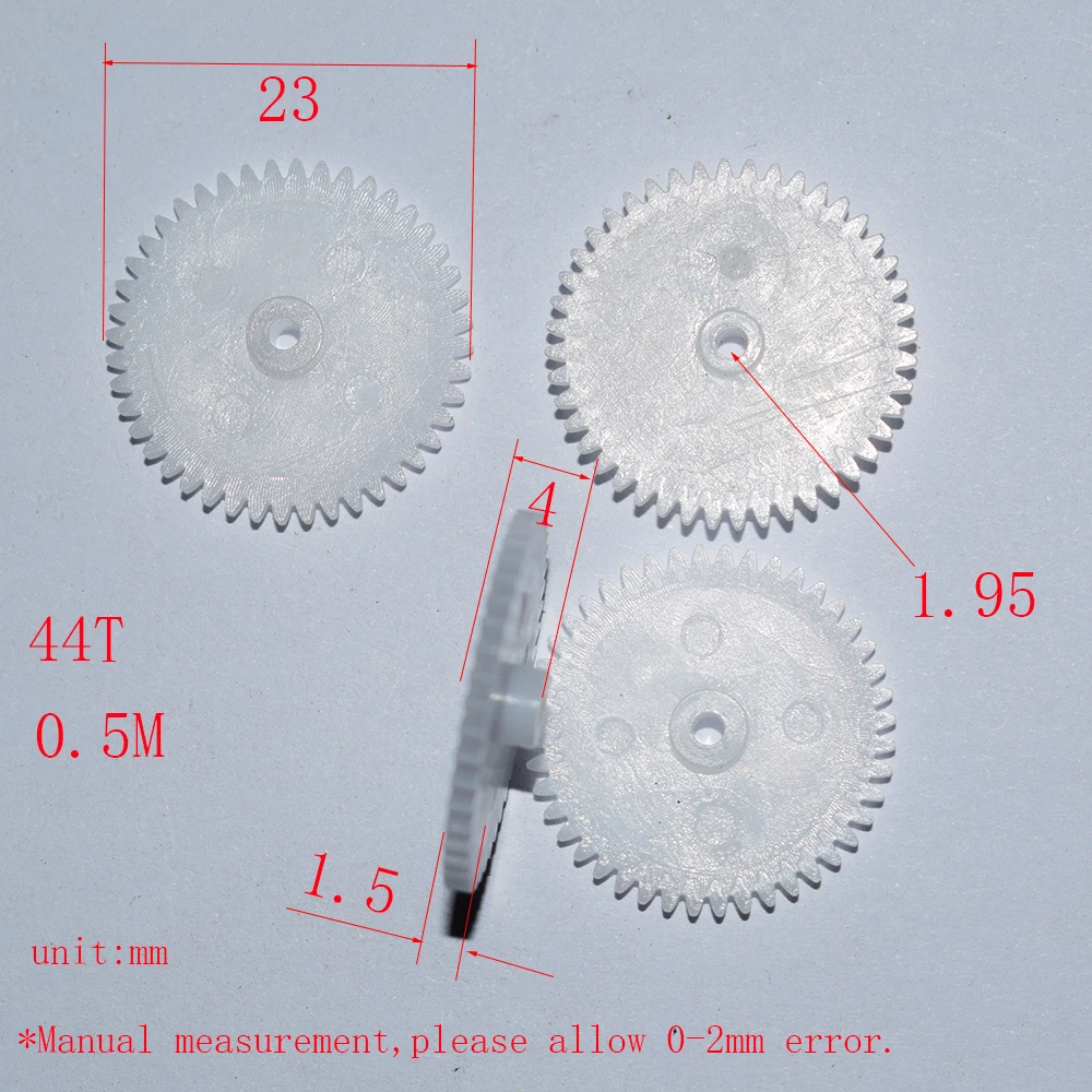 10/100pcs 44T 2mm hole plastic gear dron rc car plane robot kids toys for boys diy baby accessories montessori juguetes GP442A