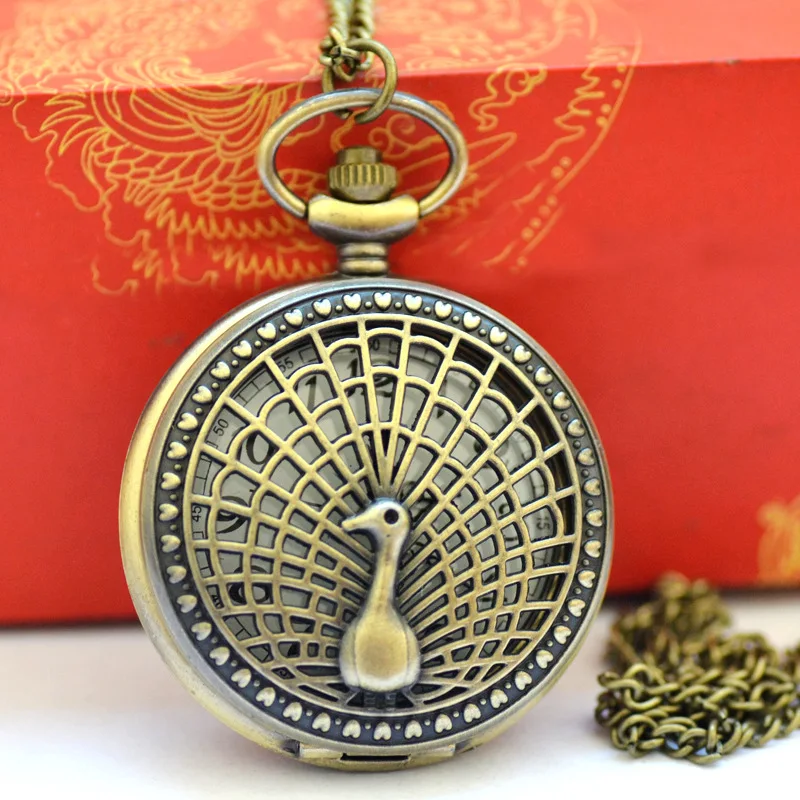 Innovative Classical Design Screen Malachite British Watch Manufacturers Wholesale Large Bronze Quartz Pocket Watch 8073