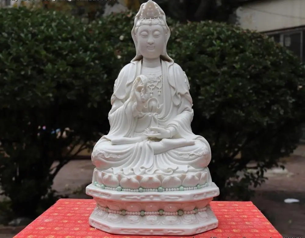 China De Hua White Porcelain Pottery Kwan-Yin GuanYin Bodhisattva Goddess Statue