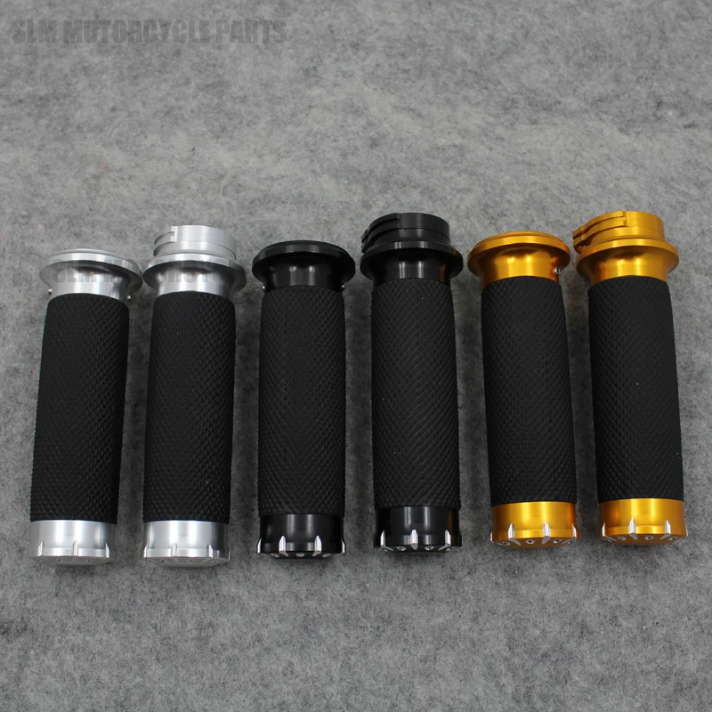 Motorcycle Hand Grips All Black Silver Golden CNC Fit For Harley Touring Sportster Dyna Softail VRSC 25mm