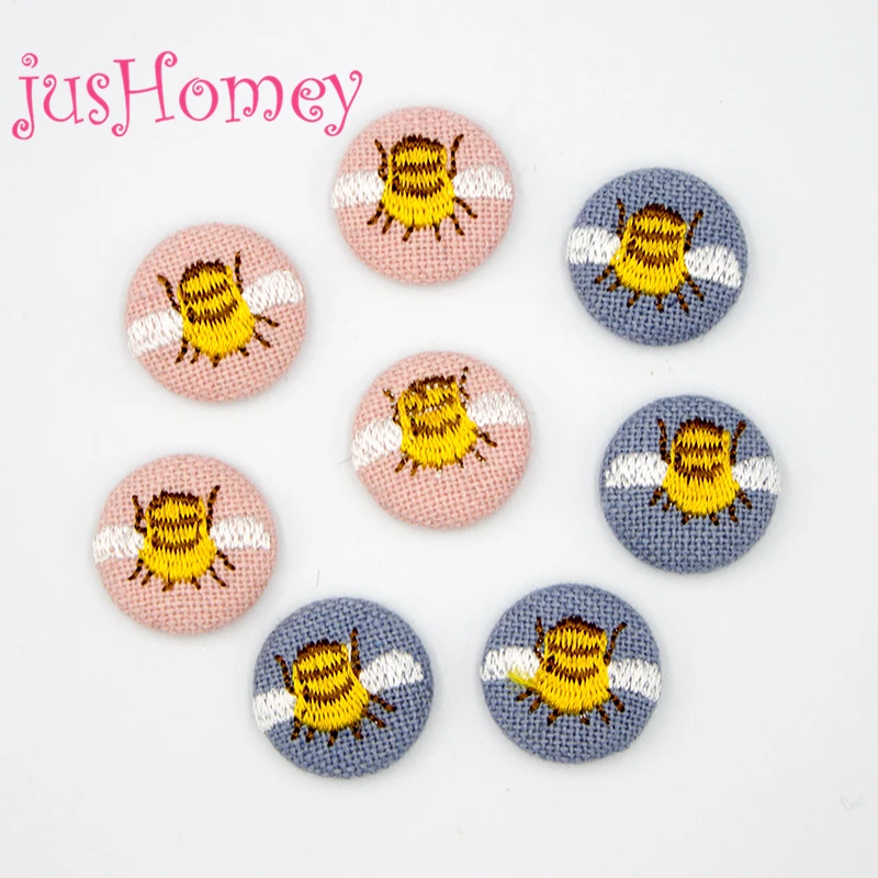 20PCS Mixed Colors Embroidery Fabric Covered Buttons 0.78\