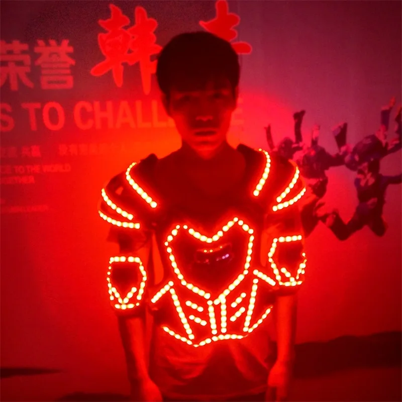 Hot sale led armor singer club costumes dance clothing and bar singer sexy fashion performance show RGB LED armor costumes