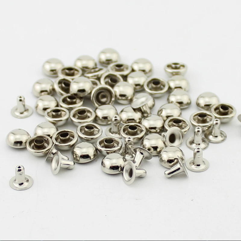 1000sets 5-10mm Round Silver Studs And Spikes For Clothes High Quality Mushroom Nail Punk Rock Rivets For Leather With One Mould