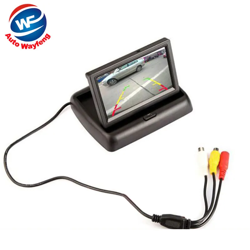 

Free Shipping 2CH Video 4.3 " Foldable TFT LCD Color CCD CCD Car Rear View Camera Rearview Mirror Car Monitor