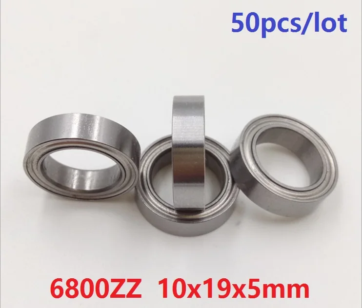 50pcs/lot 6800ZZ 6800 ZZ 10x19x5 mm ball bearing Thin Section Deep Groove Ball Bearing 10*19*5