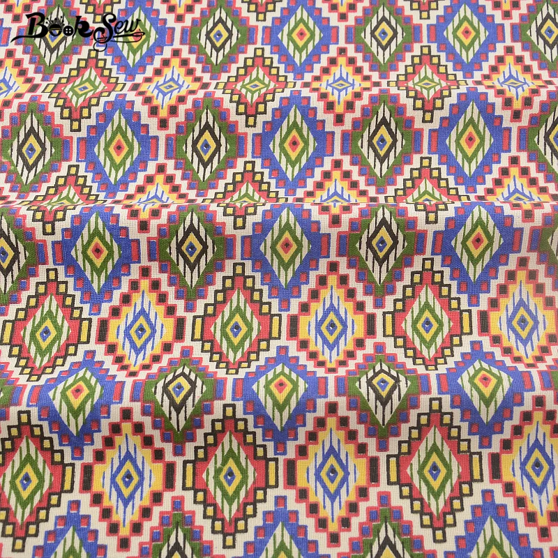 Booksew African Ankara Fabric dye Cotton Linen Fabric Tissu For Tablecloth Pillow Bag Curtain Cushion Zakka Telas Por Metro