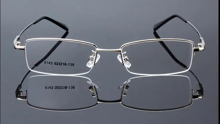 Men's Metal Finished Myopia Glasses Silver Frame Prescription Eyewear Women Short-sighted Glasses Diopter -0.50 to -6.00