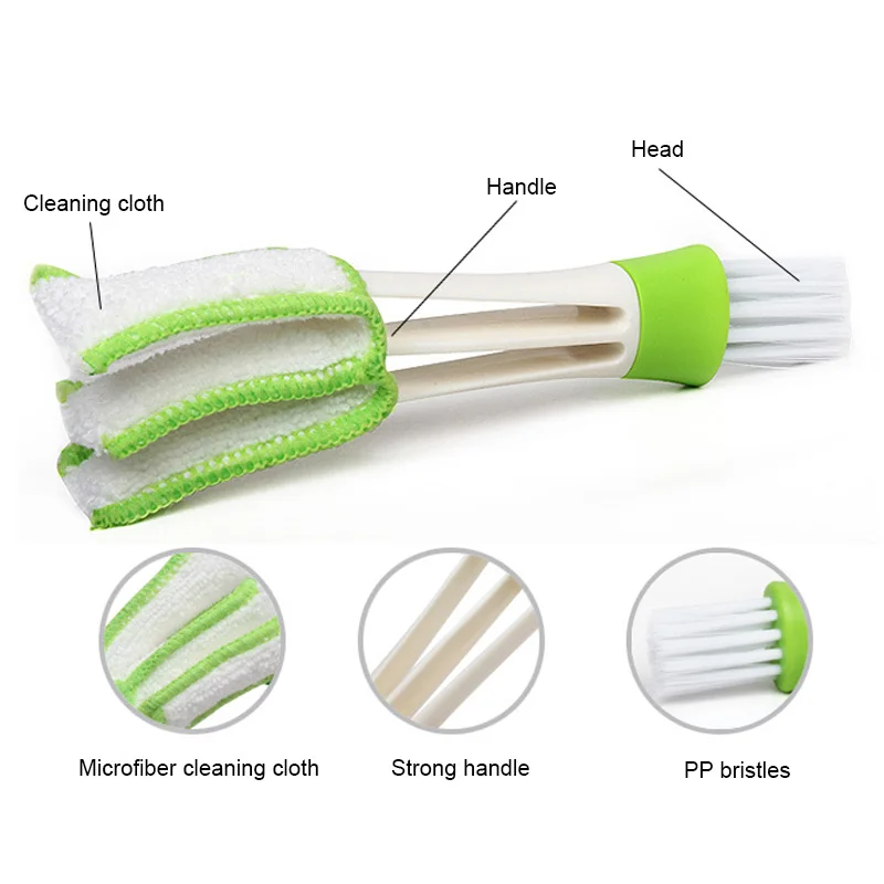 Portable Double Ended Car Air Vent Slit Cleaner Brush Dusting Blinds Keyboard Cleaning Brushes Cleaning  Car Accessories