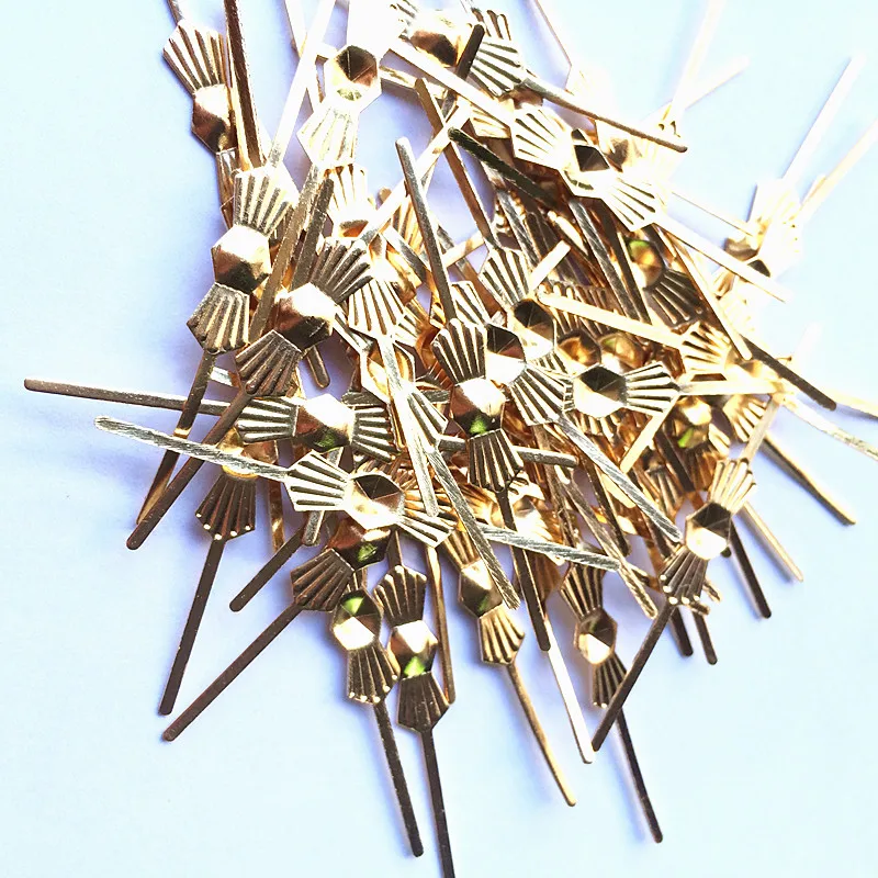 Top Quality 100pcs 45mm Chrome/ Gold Copper Butterfly Buckle/Tie Clips For Beads Chandelier Metal Parts Octagon Beads Connectors