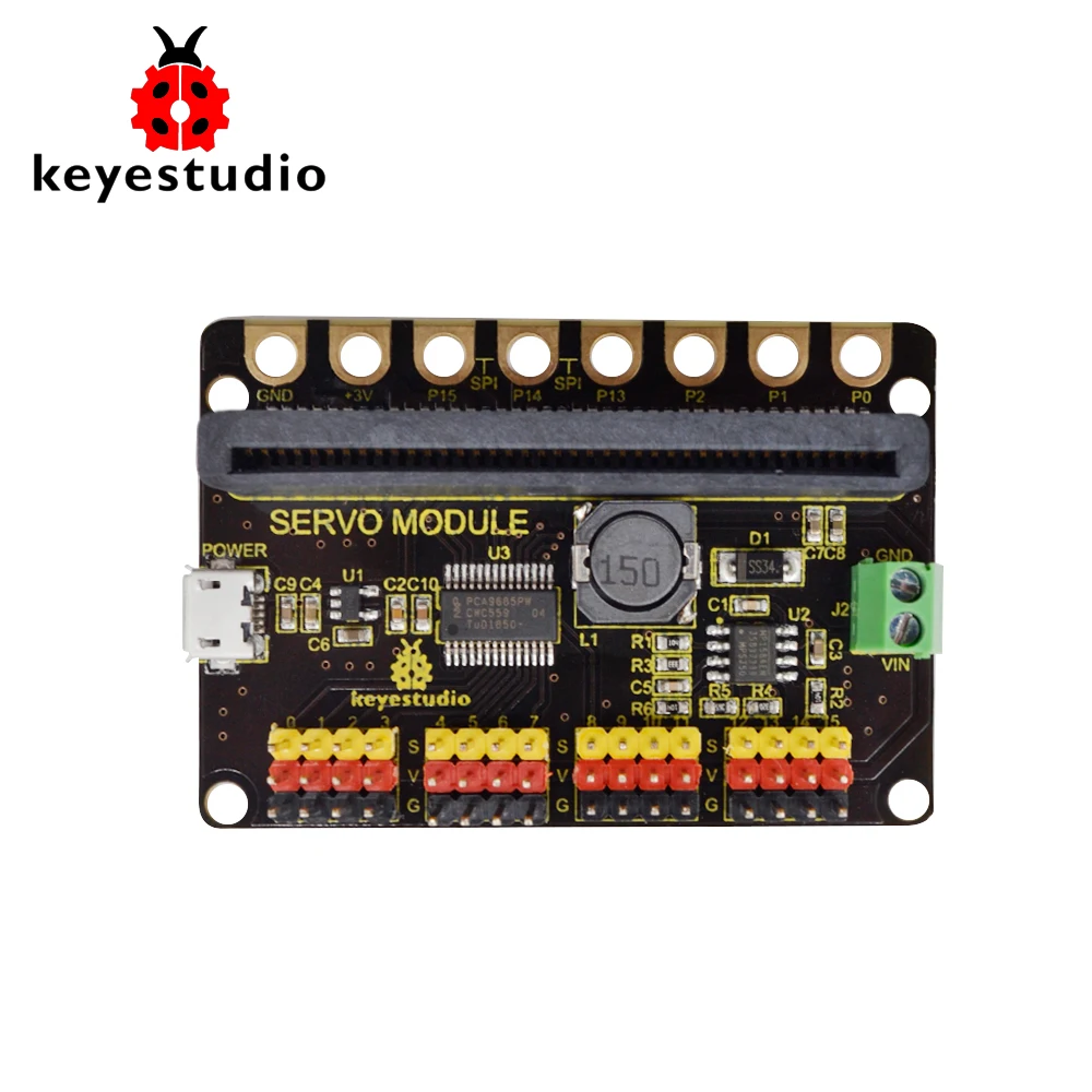 Keyestudio 16-kanałowy PCA9685PW SERVO Shield Micro USB Port DC 5V Sterowanie 16 serw do Micro:bit