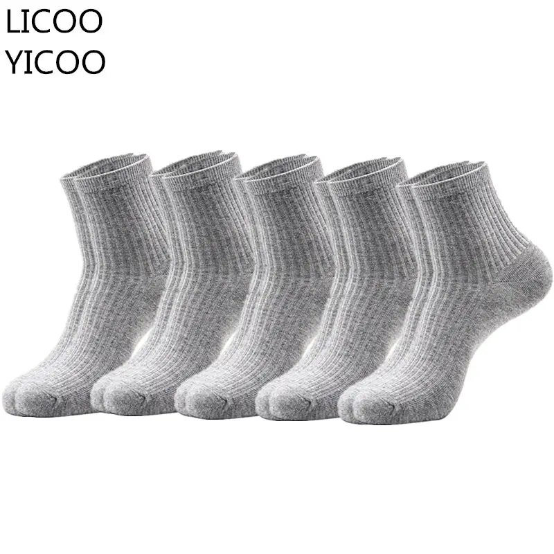 

5Pairs LICOOYICOO Men's Socks Summer Mesh Breathable Socks For Male Solid Color Sock Slippers Casual Meias Masculino Cang