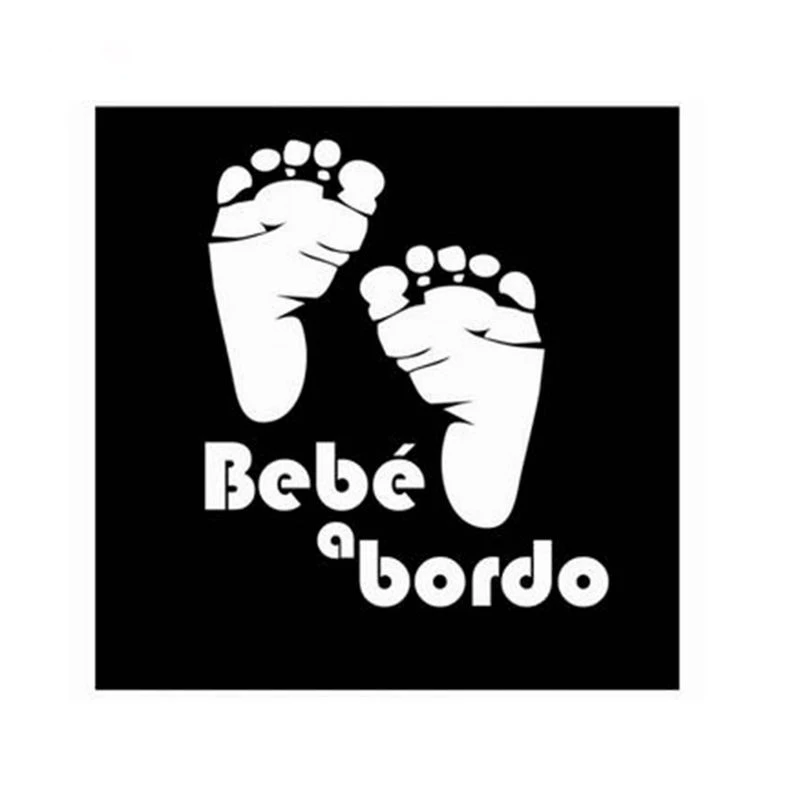 Vinyl sticker Spanish on car Bebe a bordo Safety Warning Stickers Car Window Vinyl Decal Spanish