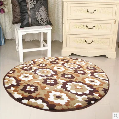 Special round flower carpet living room bedroom carpet computer upholstery bedside yoga mat Rainbow Rug  3D Fluffy Rug CL1225