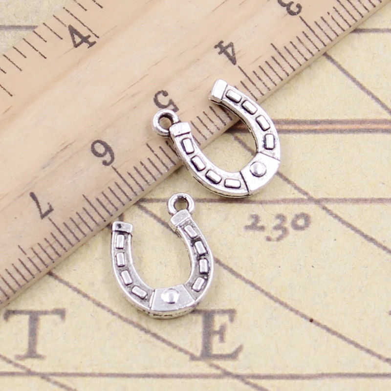20 sztuk Charms Lucky Horseshoe koń 15x12mm tybetański brąz srebrny kolor wisiorki antyczny tworzenia biżuterii DIY Handmade Craft