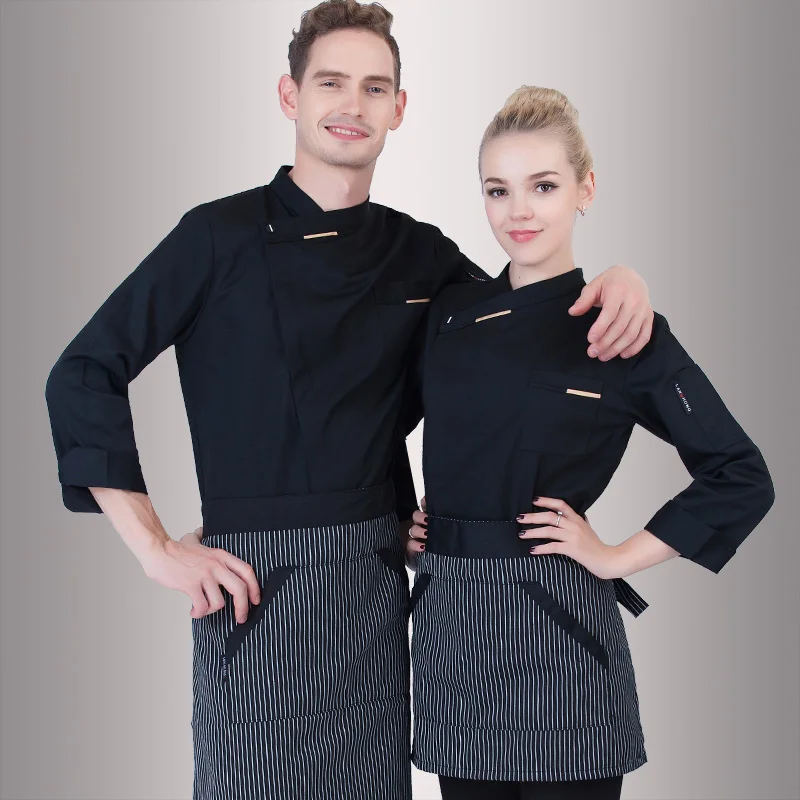 Uomo Giacca Chef di lungo-manicotto Adulto Tuta Manica Lunga Chef Uniforme Femminile Cucina Cuochi Ristoranti Dell'hotel Uniformi B-6403