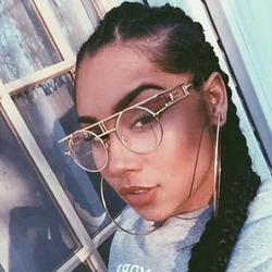 ALOZ MICC Fashion Women Glasses Frame Brand Designer Steampunk Round Eyeglasses Metal Frame Female Clear Lens Glasses Frame Q206