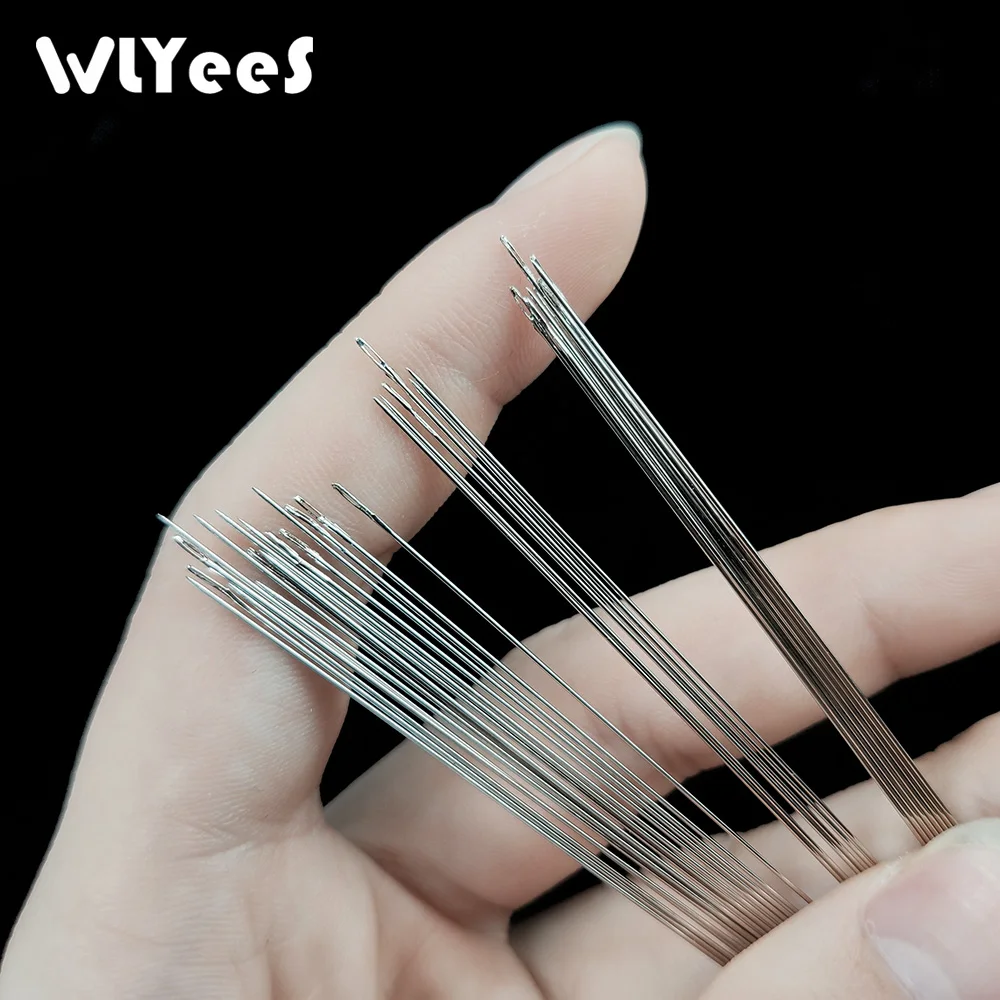 WLYeeS 30Pcs Stainless Steel tool Beading Needles for Threading String Cord Tool crochet hook Jewelry Craft Making Tool Pins DIY