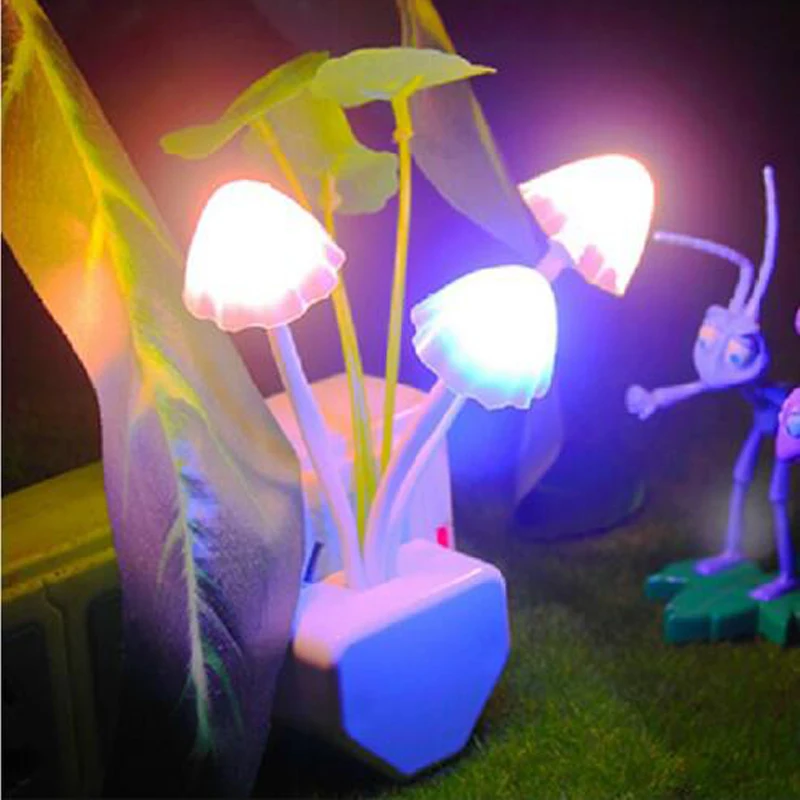 Led Mushroom Sensor Lamp Led Night Light For Children Wall Socket Bedside Lamp Led Night Lamp for Baby EU & US Plug Light