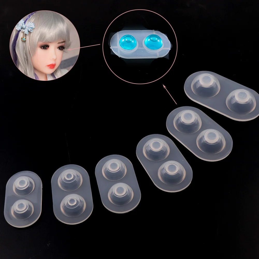 6Pcs/set Doll Eyes Pendant Mirror Crafts Cake Silicone Mold For Jewelry Charms Making Tool Crystal Diamond Epoxy Resin Moulds