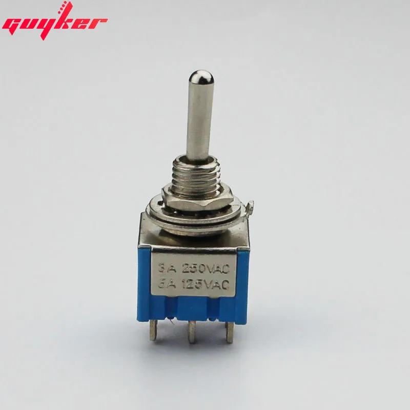 Guitar Mini Toggle Switch 3 Position ON/NO/ON 6 PIN Car/Boat Switches Blue