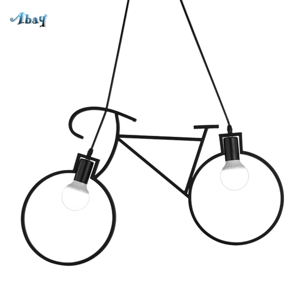 Nordic Creative Bicycle Shape Pendant Lights for Children Bedroom Study vintage Industrial Hanging Lamp living room decoration