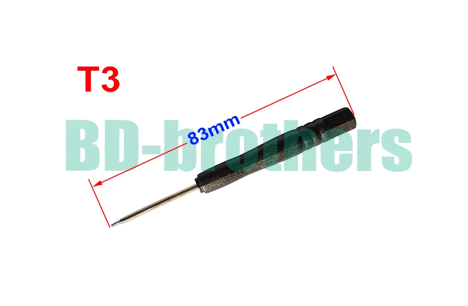 T3 Screwdriver Black 83mm Hex Torx Screw Drivers Open Tool for Hard Disk Circuit Board Phone Opening Repair 6000pcs/lot