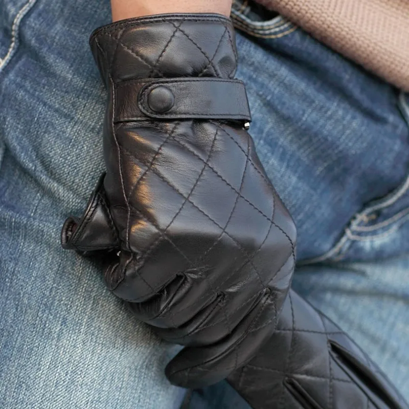men-real-leather-touch-screen-gloves-luxury-plaid-genuine-leather-fashion-warm-fleece-glove-winter-sheepskin-driving-gloves-new