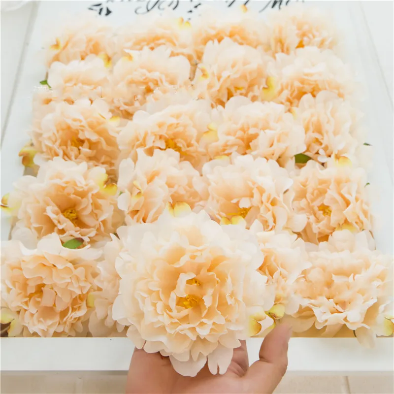 5pcs Large Peony Flower Head Silk Artificial Flower For Wedding Party Home Decoration DIY Craft Flower 13cm