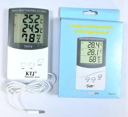 Digital LCD Indoor/Outdoor Thermometer Hygrometer MAX-MIN Thermo Temperature Humidity Meter Weather Station With Stand