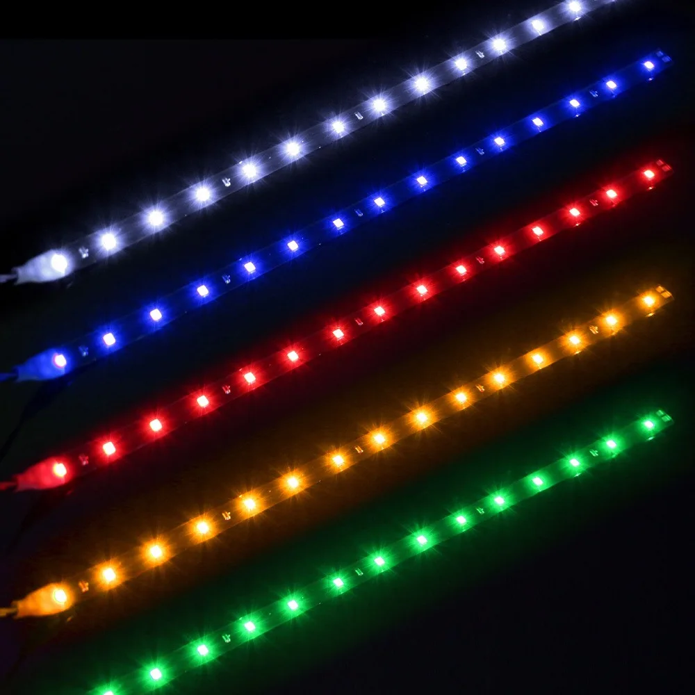 30CM Auto Car DRL Light 14 3528 SMD Car Styling Headlight Guide Light Daytime Driving Light Led Strip White Blue Green Red