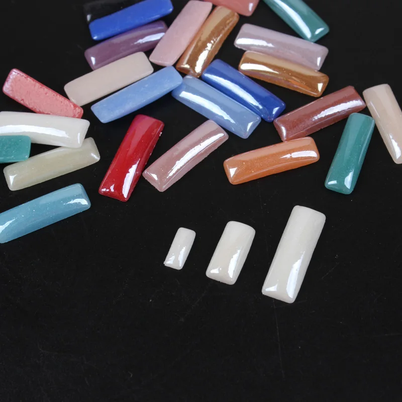 Ceramic Beads Strip Shape 17 Color Mix color 3 Size Nail art DIY Craft Flatback Pearl Stones For Nail art free shipping