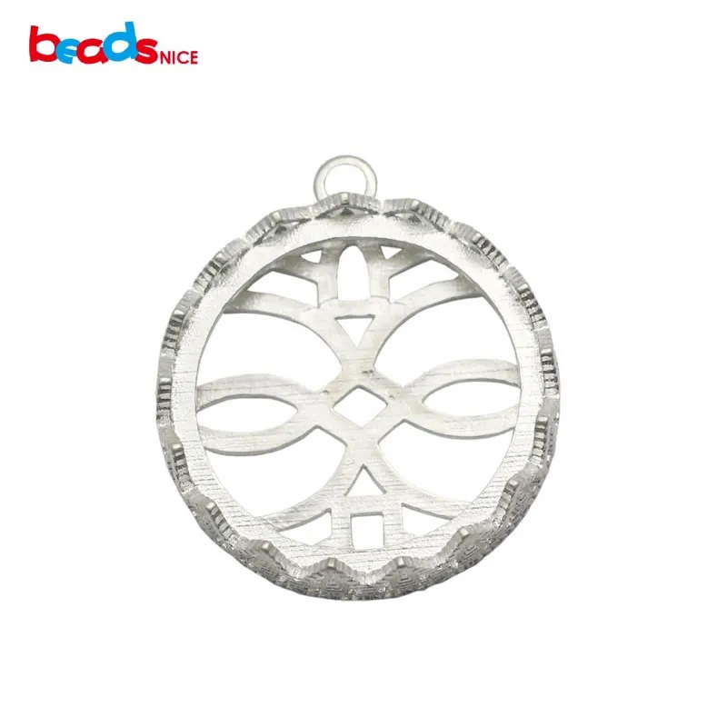 Beadsnice 925 Sterling Silver Hollow Pendant Trays Bezel Settings Christmas Gift Jewelry Supply ID32638