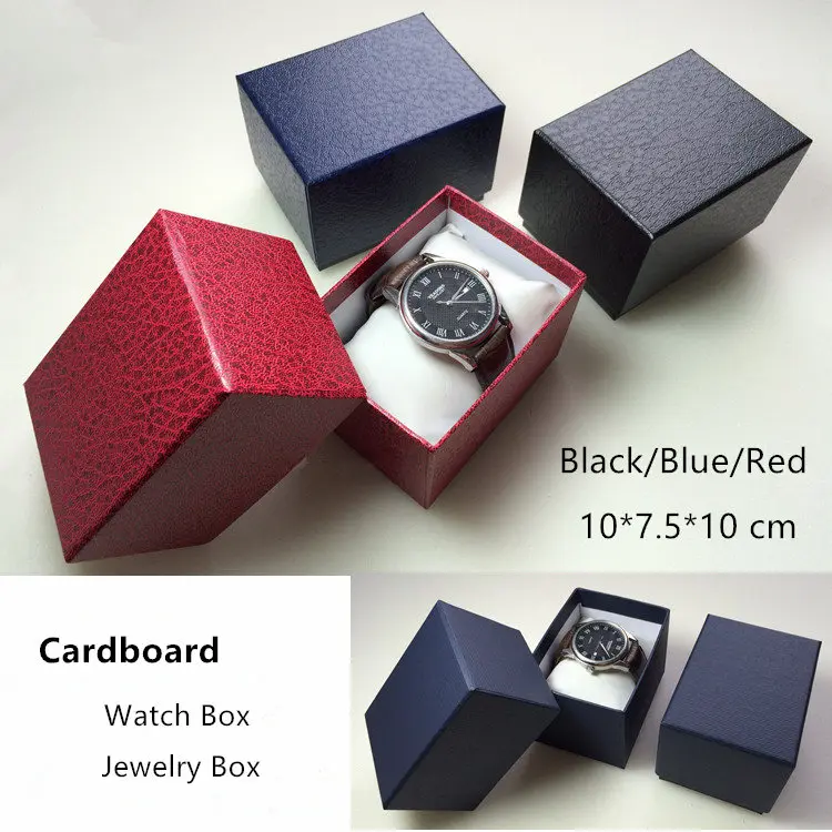 Wholesale Black Carboard Watch Box Rectangle Storage Box Fashion Watch Organizer And Packing Gift Box B060