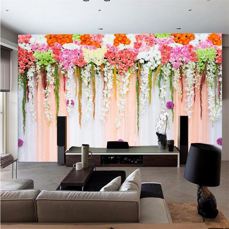 beibehang photo 3d flooring wall papers home decor TV sofa background bedroom garden flowers large mural wallpaper for walls 3 d